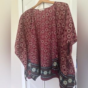 A'GACI Swirled pattern, Open Front Kimono. Made in the USA. Size M/L